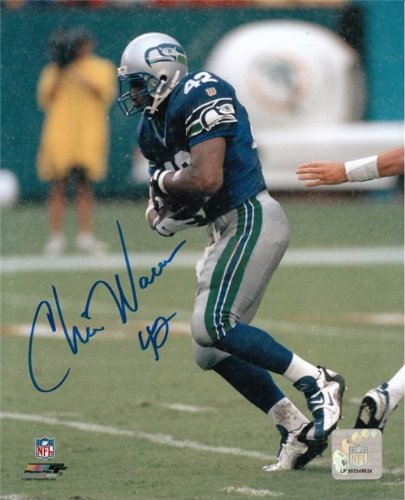 Chris Warren Autographed/Hand Signed Seattle Seahawks 8x10 Photo (Pose 2)
