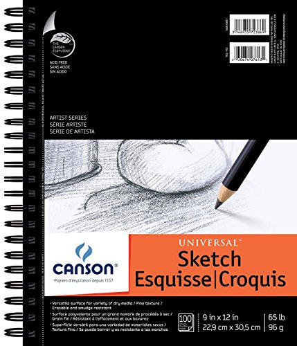 Canson 9-Inch by 12-Inch Universal Sketch Book, 100-Sheet, 2-Pack