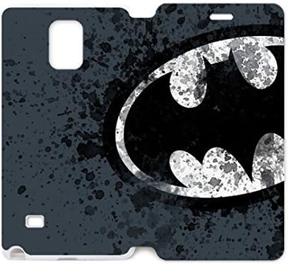Samsung Galaxy Note 4 Only Flip Folio Wallet Case Cover Shell PU Leather Batman Logo Pattern