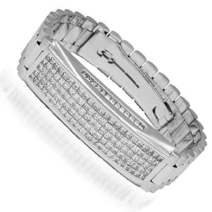 Platinum Mens Diamond Bracelet 12.50 Ctw