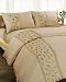 Orifashion Greenest Functional Tea Fiber 4PCS Bedding Set, Exquisite Embroidery Butterfly Orchid Flowers Pattern Cotton Top Layer, Size: Queen