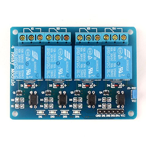 DROK 5V DC Relay Module 4 Channel with Optocoupler Protection