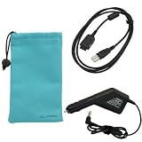 GTMax Car Charger for Acer Aspire One with USB Port + Samsung MP3 USB Data Cable for iRiver / Samsung YP-T9 / T10 / K5 / K3 /P2 / S5 + Microfiber Case
