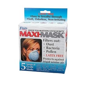 Maxi-mask, Allergen Mask - Latex Free - Protects Against Frigid Winter Air - 5 Ea / Box