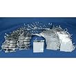 100 Silver Tote Bags Metallic Shopping Gift Displays 3.5"