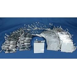 100 Silver Tote Bags Metallic Shopping Gift Displays 3.5"