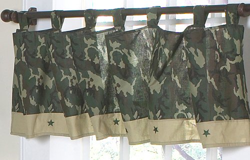 Green Military Camouflage Window Valance