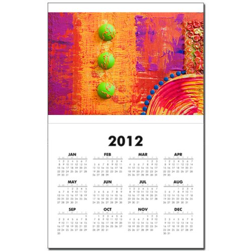 Calendar Print w Current Year Abstract Peace Symbol
