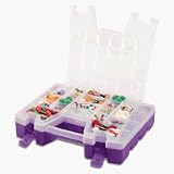 Portable Craft Organizer (46 Compartments) - Purple Case/ Clear Lid