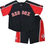 Boston Red Sox Kids 4-7 Close Hole Poly Mesh Jersey and Short Set