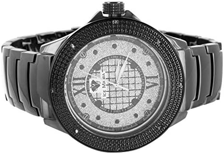 Roman Numeral Black White Finish Face Real Diamond Ice Mania Joe Rodeo Hot Watch