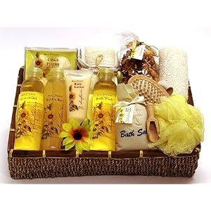 Bain D'Esprit Sunflower Collection Spa Set Christmas Gift Idea for Her, Birthday Gift Idea for Her