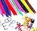 Carykon Pack of 100 Super Fuzzy Chenille Stems Pipe Cleaners (Hot Pink)