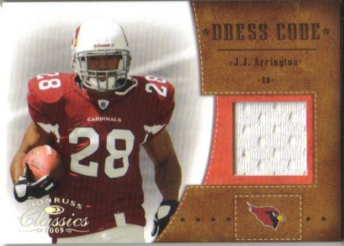 2005 Donruss Classics Dress Code Jerseys DC-11 J.J. Arrington Arizona Cardinals (Piece of Authentic Game Worn Jersey - Serial #'d to 250 - Football Cards)