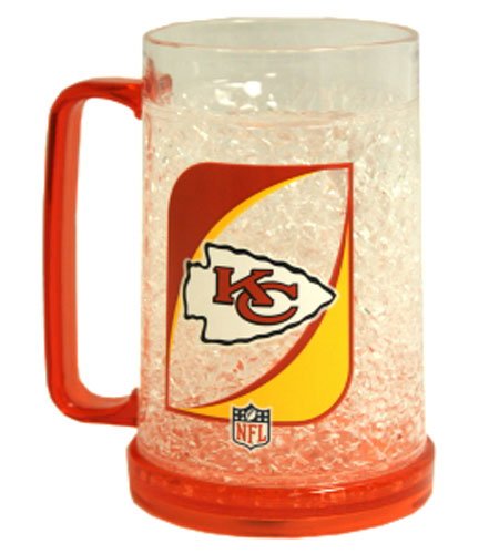Kansas City Chiefs Freezer Mug - Set of Two Crystal Glasses