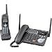 Electronics : Remanufactured Panasonic KX-TGA2970B 2.4 GHz GigaRange SecurityLink Plus Cordless Phone with Corded Base, Cordless Handset, Answering System (Black)