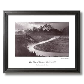 Ansel Adams Snake River B W Photo Picture Black Framed Art Print by Framed Art