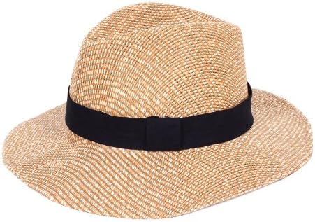 Women's Western Style Belted Sun Straw Hat with Solid Color Bands