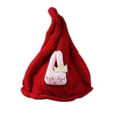 (Sandalup)赤ちゃん帽子 ボウシ キャップ かわいい ベビー とんがりニット帽 子ども どんぐり帽子（レッド）