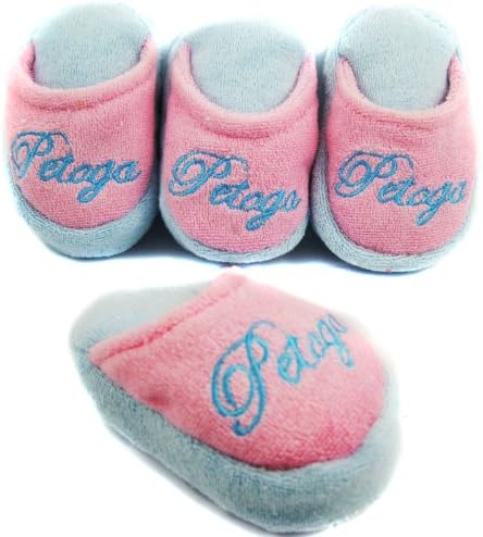 Petoga Couture Plush Dog Toy - Slipper Sqeaky Dog Toy - Set of 4 pcs