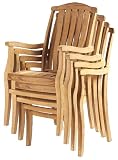 Smith & Hawken 921734 Pacifica Teak Patio Chairs Set of Four