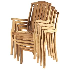 Smith and Hawken 921734 Pacifica Teak Patio Chairs, Set of 4