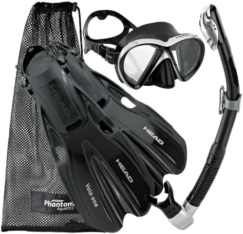 Head by Mares Scuba Snorkeling Liquidskin Mask Fin Dry Snorkel Set