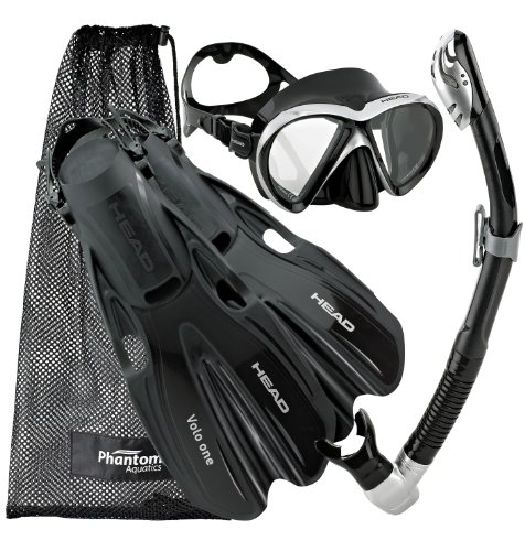 Head by Mares Scuba Snorkeling Liquidskin Mask Fin Dry Snorkel Set