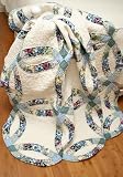 Blue Wedding Ring Patchwork Quilt Throw