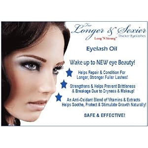 Longer, Sexier & Thicker Eyelashes! New Eyelash Oil - Grow Thicker, Longer, Lovely, Sexy lashes! 100% Safe & Effective - Great Gift Idea! Makes eyes look bigger! ~Great Gift idea or birthday present!~ ~ BEST SELLER!