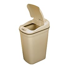 NST Nine Stars DZT-27-1GY Infrared Touchless Automatic Motion Sensor Lid Open Trash Can, Grey, 7.1-Gallon