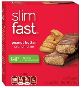 SlimFast Snack Bars, Peanut Butter Crunch Time, 6 Count