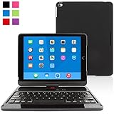 iPad Air 2 360&deg; Rotatable Keyboard Case, SnuggTM - Ultra Slim Keyboard Case with Blacktooth Connectivity & Lifetime Guarantee (Black) For Apple iPad Air 2