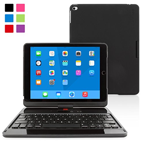 Snugg Ultra Slim 360 Rotatable Keyboard Case with Bluetooth Connectivity for Apple iPad Air 2 - Black