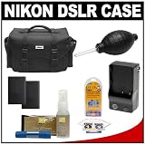 Nikon 5874 Digital SLR Camera Case - Gadget Bag with (2) EN-EL9 Batteries + Charger + Accessory Kit for D5000, D3000, D60, D40x & D40