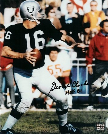 George Blanda Autographed Oakland Raiders 8x10 Photo with Inscription