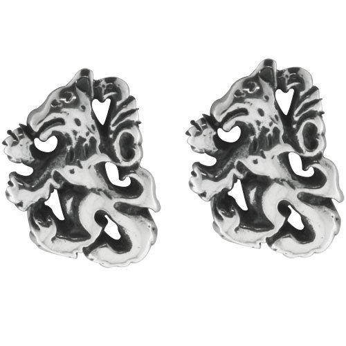 Sterling Silver Artistic Cat Animal Tribal Stud Earrings