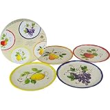 Le Cadeaux Melamine Fruit Motif Boxed Assorted Appetizer Plates