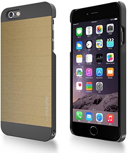 LIMITED STOCK SALE Iphone 6 Plus &amp; 6S Plus [5.5],PREMIUM Slim Aluminum Alloy Case Brushed Impact Absorbent Bumper Shock Gold INO Metal PVC Skin Cover Motomo