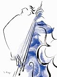 Contrebasse I HIGH QUALITY MUSEUM WRAP CANVAS Print Helene La haye 14x18