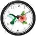 Red Throated Hummingbird or Humming Bird and Pink Hibiscus Flower - JP Wall Clock by WatchBuddy Timepieces (White Frame)