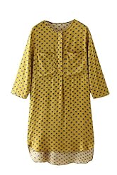 General Print Wool Spring Winter  Shirt Midi Dress 