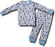 Purple and Blue "Hearts and Stars" Thermal Pajamas for Girls