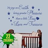 No Joys On Earth Boy - Wall Decal Sticker Quote baby nursery (Large) by Wondrous Wall Art