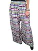Long Gaucho Boho Baba Pant Harem Trousers Pant Stripes Printed Women Bohemian Casual Pant (Blue)