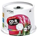 TDK CD-Rデータ用 32倍速対応ホワイトプリンタブル ポットケース入り50枚パック [CD-R80EWX50PS]