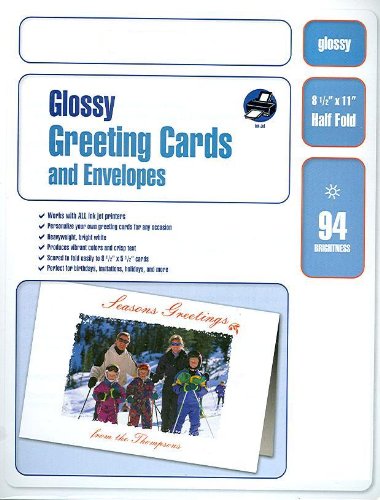 240 Glossy Inkjet Photo Quality Greeting Cards with Envelopes