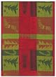 100% Cotton Jacquard Green and Red Christmas Dishtowel 18" X 28" Set / 6