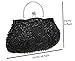 Albabara Satin Beaded Handmade Clutch Purse Evening Handbags,Black