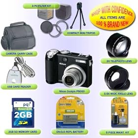 NIKON COOLPIX P5000 + 2.0GB COOLPIX ULTIMATE KIT+LENSES